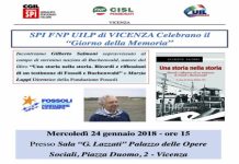 Giornata della memoria, i sindacati dei pensionati di Cgil Cisl e Uil di Vicenza, Spi-Fnp-Uilp propongono incontro con Gilberto Salmoni il 24 gennaio