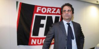 Roberto Fiore, segretario nazionale di Forza Nuova, a Vicenza domenica 18 febbraio