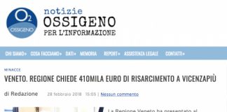Attacco di Zaia a Coviello ex direttore di VicenzaPiu.com ora candidato per Insieme, dopo Il Fatto interviene anche Ossigeno per l’Informazione: Regione Veneto chiede 410mila euro di risarcimento a VicenzaPiù
