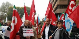 Presidio venerdì mattina a Vicenza di 700 lavoratori delle 10 aziende ex BPVi e Veneto Banca non acquisite da Intesa Sanpaolo