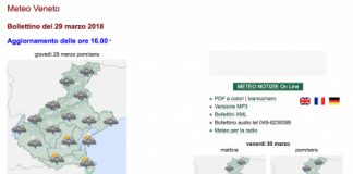 Attendibilità siti meteo, assessore Gianpaolo Bottacin agli utenti: “usate quello di Arpav”