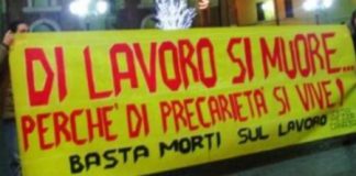 Noi vogliamo vivere: sempre più spesso si va al lavoro e non si ritorna