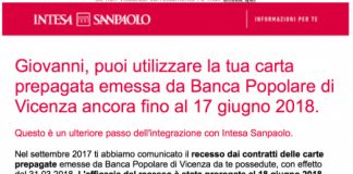 “Hai già sostituito la tua vecchia carta prepagata?”: ce lo chiede Intesa Sanpaolo, la banca top d’Italia. Peccato che…
