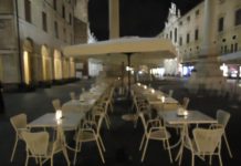 Plateatici in centro storico a Vicenza, procedura più snella per tavolini, sedie e ombrelloni
