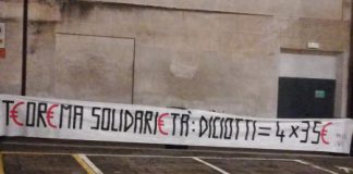 Il parroco di Malo don Giuseppe Tassoni rifletta su accogli?nza: lo striscione del Movimento Italia Sociale Vicenza