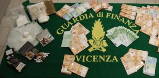 Blitz antidroga delle Fiamme Gialle vicentine: sequestrati a un pensionato di 72 anni oltre 1,5 kg di cocaina purissima e quasi 100.000 euro in contanti