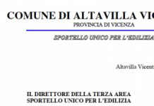 Comune di Altavilla Vicentina: adottata la diciassettesima variante al piano degli interventi, avviso di deposito