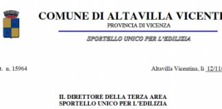 Comune di Altavilla Vicentina: adottata la diciassettesima variante al piano degli interventi, avviso di deposito