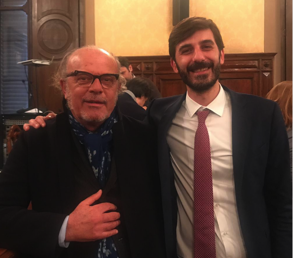 Il sottosegretario M5S Alessio Villarosa il 27 novembre 2018 al Mef con l'avv. Sergio Calvetti (foto Coviello)