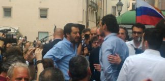 Salvini e il “trasparente” Di Maio vanno al “privée” con Ugone proibito a VicenzaPiù e a 15 associazioni Luigi Ugone con Matteo Salvini, Zaia e Francesco Rucco in campagna elettorale 2018 a Vicenza