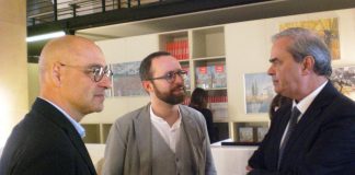Marco Goldin si ferma dopo le mostre a Vicenza. E la GdF “controlla” Manildo per quelle a Treviso… Marco Goldin con Bulgarini e Variati