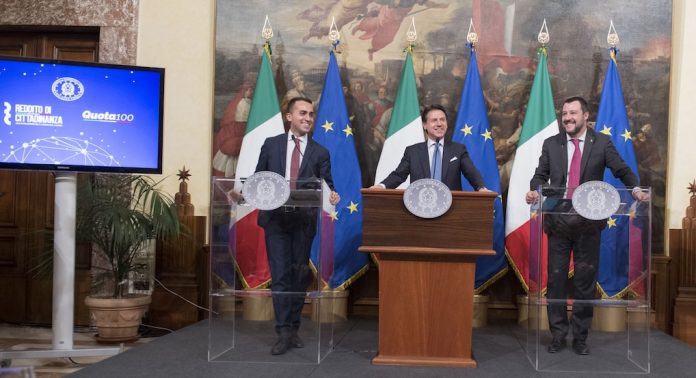 Luigi Di Maio, Giuseppe Conte e Matteo Salvini