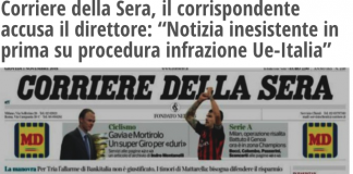 Procedura d’infrazione Ue-Italia, FQ: il corrispondente a Bruxelles del CorSera Ivo Caizzi accusa il direttore di fake news Titolo CorSera su procedura di infrazione inesistente