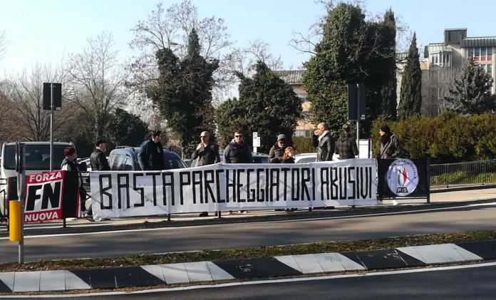 Accattonaggio, presidio MSI e Forza Nuova Vicenza contro parcheggiatori abusivi al S. Bortolo