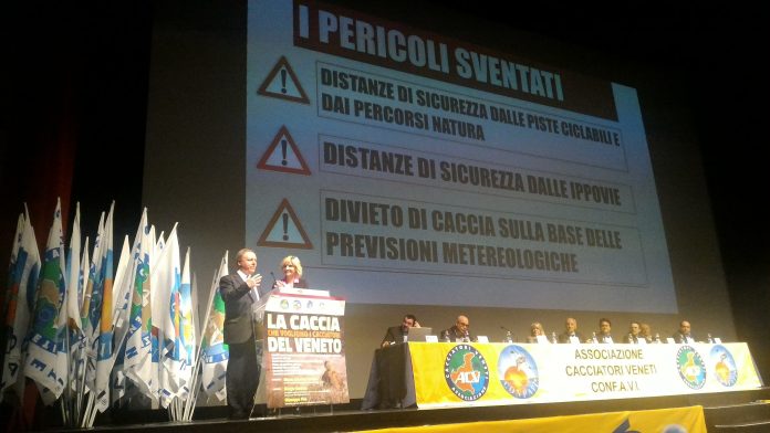 Berlato sul palco dei cacciatori