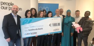 Eurointerim, incentivo alla natalità per i dipendenti: la consegna dell’assegno presso la Filiale di Vicenza