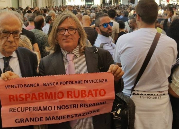 Manifestazione a Roma dei risparmiatori per gli indennizzi alle vittime delle banche