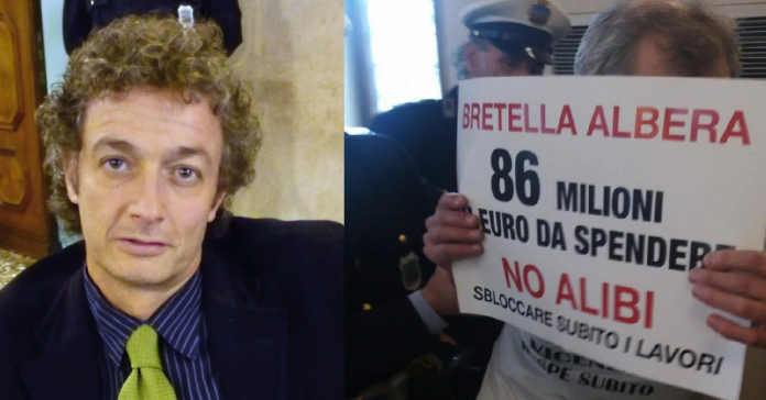 Valerio Sorrentino e l'espulsione da sala Bernarda del cittadino col cartello sulla bretella dell'Albera