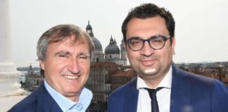 Il sindaco Rucco accolto a Palazzo Ca’ Corner da Luigi Brugnaro, sindaco di Venezia