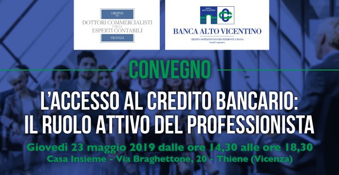 Accesso al credito, l'evento organizzato dall'Ordine dei commercialisti di Vicenza