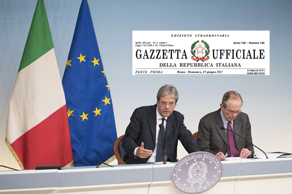 Decreto legge 99 presentato da Gentiloni e Padoan