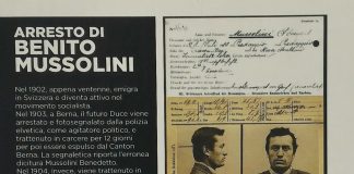 I documenti dell’arresto di Benito Mussolini in Loggia del Capitaniato: falsificato il permesso di soggiorno da immigrato Mussolini, documento arresto in Loggia Capitaniato a Vicenza