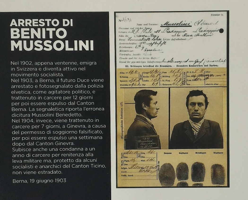 Documenti arresto di Benito Mussolini falsificato permesso di soggiorno
