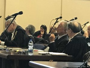 Gianni Zonin assiste all'udienza del 13 giugno 2019 del processo BPVi
