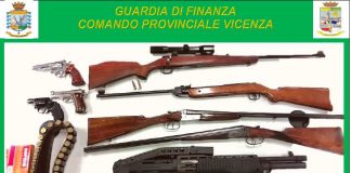 Sequestrato “arsenale” illegalmente detenuto da un imprenditore vicentino 56enne arsenale