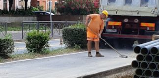 Cantiere di viale d’Alviano, da porta San Bortolo si può andare verso il centro