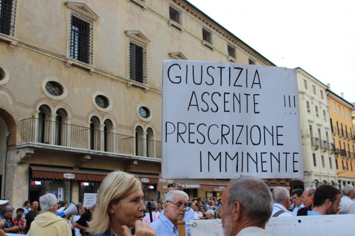 Un momento della manifestazione degli azionisti veneti «sbancati» del 30 giugno 2017 (foto di Marco Milioni)