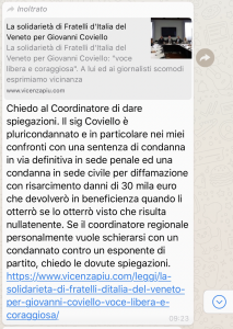 Whatsapp di Elena Donazzan