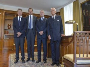 BPVi, da sinistra Marino Breganze, Samuele Sorato, Gianno Zonin (presidente) e Andrea Monorchio.jpg