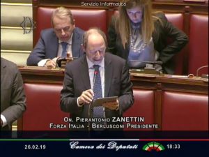 Pierantonio Zanettin in uno dei suoi interventi recenti alla Camera dei deputati