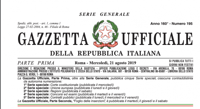 Istanze di accesso al FIR, Fondo indennizzo risparmiatori su Gazzetta Ufficiale n. 195 del 21 agosto 2019, il decreto del 