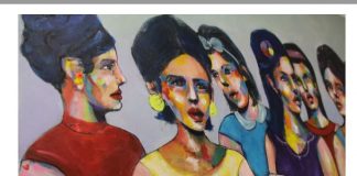 “In My Dream I Was In Kuwait”: inaugurazione della mostra d’arte del Kuwait in Campo San Stae a Venezia Khaled Alnajdi Women at the Balcony Charcoal acrylic and oil pastel on canvas - 2017