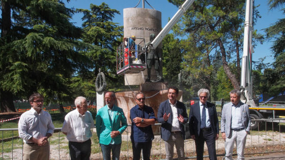 Lavori per il monumento di Antonio Pigafetta a campo Marzo