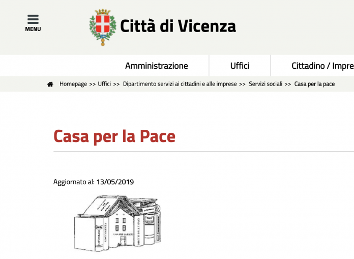 Casa per la pace, organo comunale di Vicenza