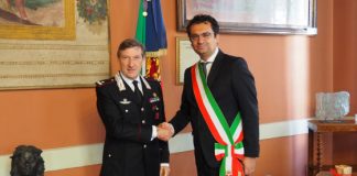 Il generale di brigata dei Carabinieri Fabrizio Parrulli in visita a Palazzo Trissino