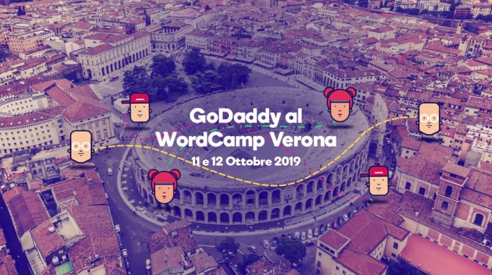 Wordcamp Verona 2019 con Godaddy come sponsor