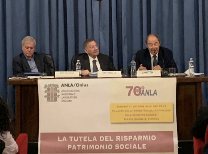 Convegno sulla tutela del risparmio come patrimonio sociale con Paoletto, Mirabello e Zanettin