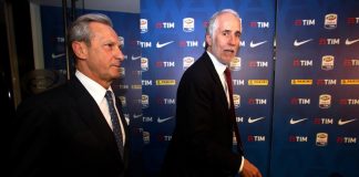 Management delle attività sportive innovative e sostenibili: per il nuovo corso di laurea a Vicenza c’è anche il presidente del Coni Giovanni Malagò Gaetano Miccichè neo eletto Presidente della Serie A e Giovanni Malagò Presidente del Coni nella sede della Lega Calcio per la conferenza stampa Foto LaPresse - Vince Paolo Gerace 19/03 /2018 - Milano (MI)