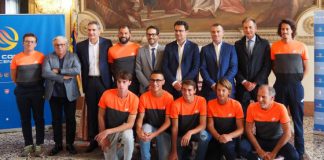 Sport, questa mattina a Palazzo Trissino la squadra di serie A2 Tennis Comunali Vicenza