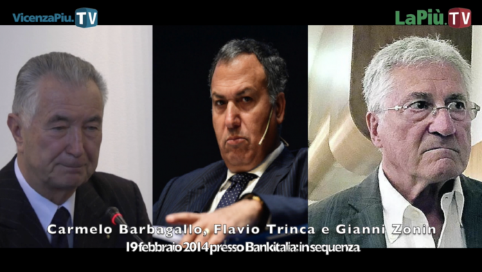 Barbagallo con Zonin e Trinca in Bankitalia il 19 febbraio 2014