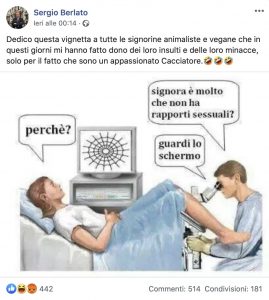 Vignetta con insulti sessisti di Berlato