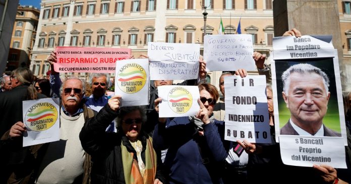 Fir, manifestazione risparmiatori delle banche venete