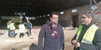 Il sindaco Rucco in visita al cantiere del Parco della pace