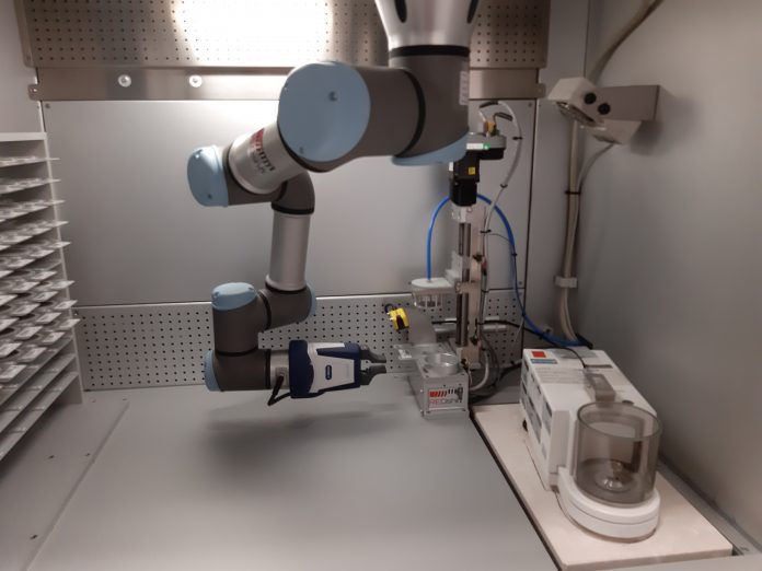 robot pesatura filtri aria laboratorio Arpav