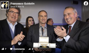 Mister Francesco Guidolin premiato per il trionfo in Coppa Italia del Lanerossi Vicenza