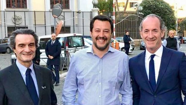 Fontana con Salvini e Zaia